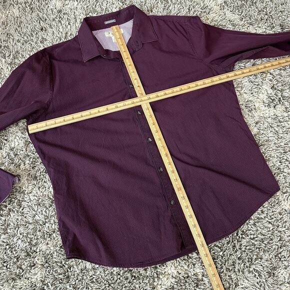 Penguin Button Down Shirt Navy Blue Red Windowpane Check Plaid 17.5 34/35 - Picture 7 of 7